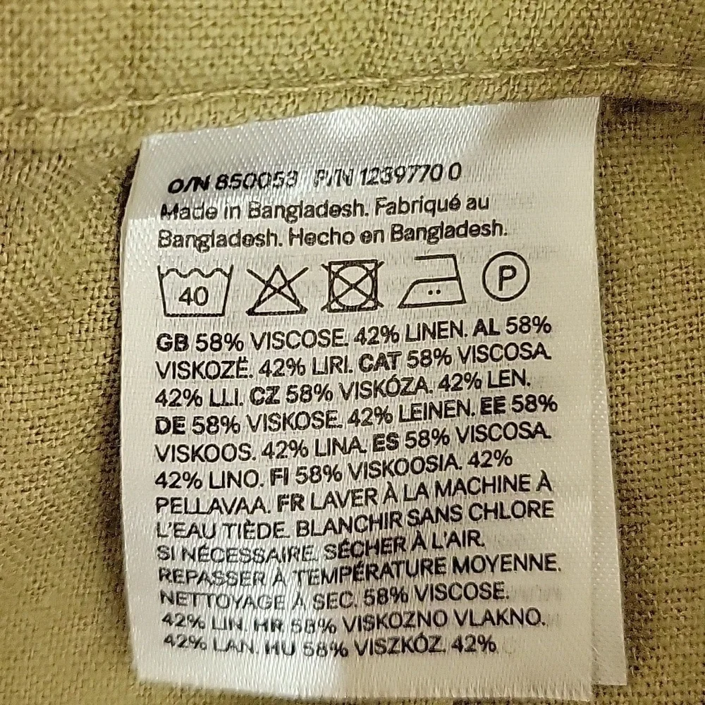 H&M Linen Blend Khaki wide leg Pants, Womens Sz 12. New summer coastal